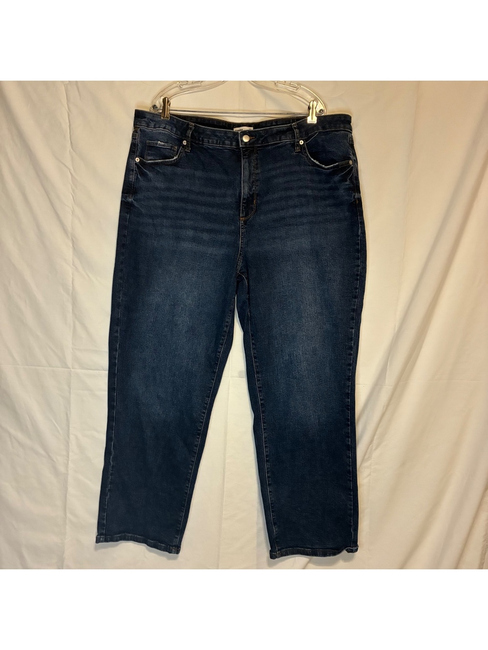 Sonoma Plus Size Blue Jeans High Rise Straight Leg Dark Wash Stretch Sz 18W